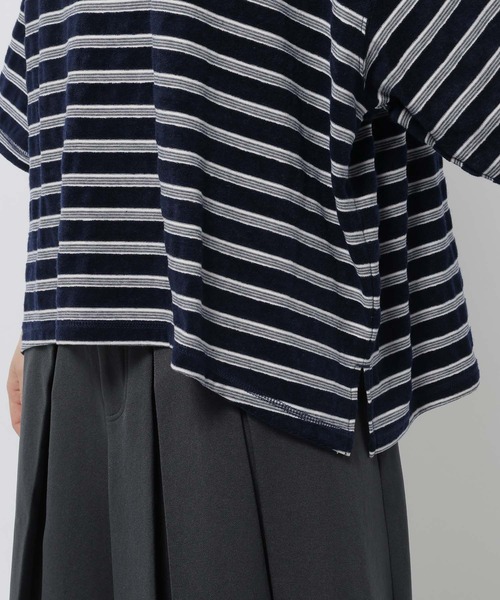 niko and...（ニコアンド）の「パイルボーダーTシャツ（Tシャツ/カットソー・レディース・パープル/ネイビー・LARGE/MEDIUM）」の14枚目の写真