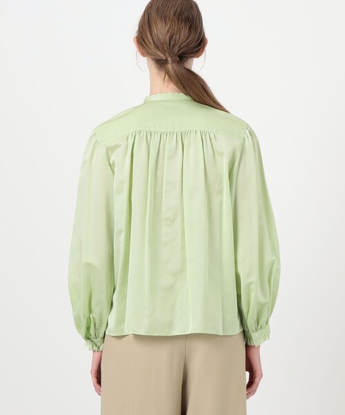 BALLSEY(ボールジィ)の「コットンシルクサテン タック&レースブラウス(シャツ/ブラウス・レディース・ライトグリーン/ホワイト・36)」の6枚目の写真