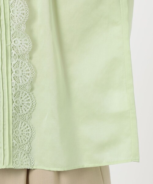BALLSEY(ボールジィ)の「コットンシルクサテン タック&レースブラウス(シャツ/ブラウス・レディース・ライトグリーン/ホワイト・36)」の10枚目の写真