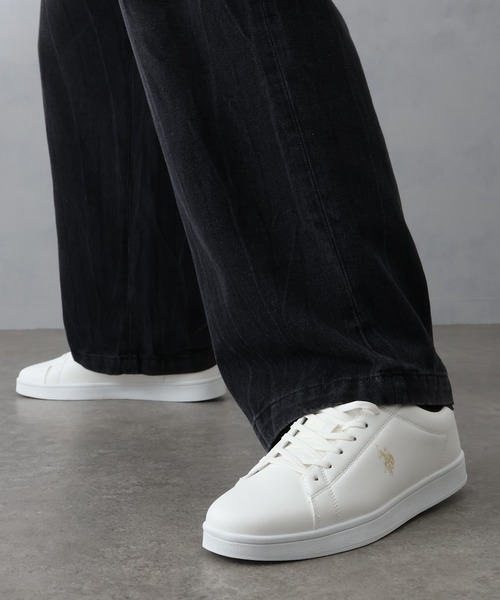 U.S. POLO ASSN.(ユーエスポロアッスン)の「【U.S. POLO ASSN./ユーエスポロアッスン】ワンポイント バイカラー コートスニーカー(スニーカー・メンズ・ホワイト×ブラック/ブラック×シルバー/ホワイト×グリーン・28cm/25cm/24.5cm/22.5cm/25.5cm/23cm/27cm/26cm/24cm/23.5cm/26.5cm)」の7枚目の写真