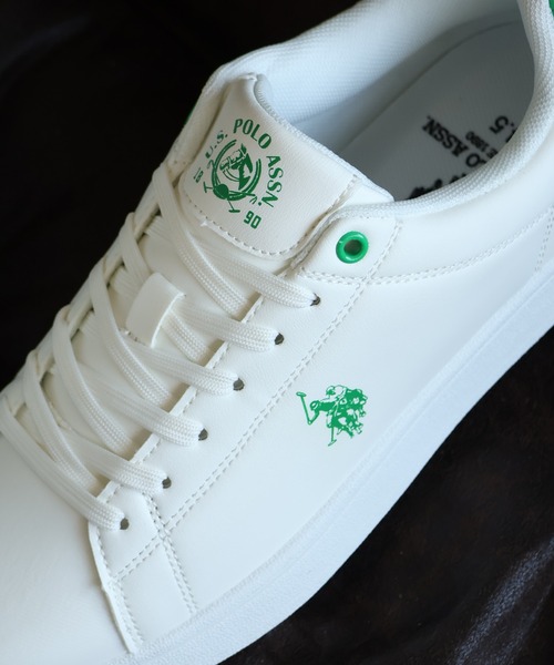 U.S. POLO ASSN.(ユーエスポロアッスン)の「【U.S. POLO ASSN./ユーエスポロアッスン】ワンポイント バイカラー コートスニーカー(スニーカー・メンズ・ホワイト×ブラック/ブラック×シルバー/ホワイト×グリーン・28cm/25cm/24.5cm/22.5cm/25.5cm/23cm/27cm/26cm/24cm/23.5cm/26.5cm)」の12枚目の写真