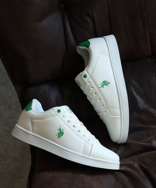 U.S. POLO ASSN.(ユーエスポロアッスン)の「【U.S. POLO ASSN./ユーエスポロアッスン】ワンポイント バイカラー コートスニーカー(スニーカー・メンズ・ホワイト×ブラック/ブラック×シルバー/ホワイト×グリーン・28cm/25cm/24.5cm/22.5cm/25.5cm/23cm/27cm/26cm/24cm/23.5cm/26.5cm)」の10枚目の写真