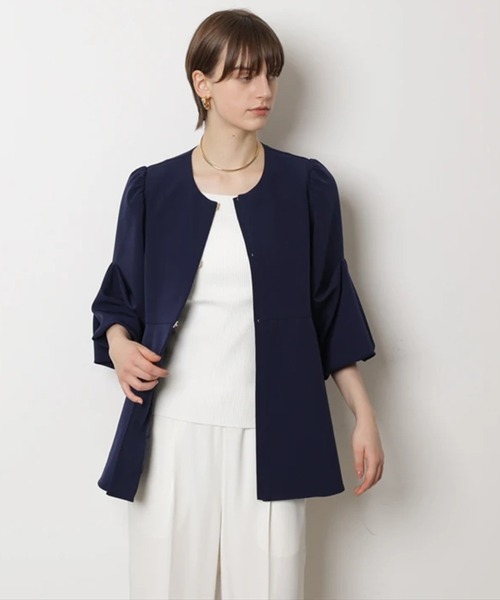 CADUNE（カデュネ）の「ハーフスリーブデコルテニット（ニット/セーター・レディース・ブラック/ピンクベージュ/グリーン系その他/グリーン/ホワイト・38）」の16枚目の写真