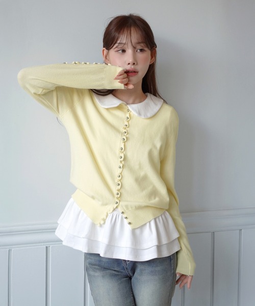 by muni:r(バイ ムニール)の「【by muni:r LOGO】カラーフリルペプラムTシャツ(Tシャツ/カットソー・レディース・ホワイト/ブラック・FREE)」の15枚目の写真