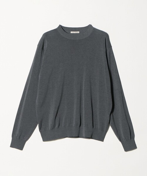 UNITED ARROWS(ユナイテッドアローズ)の「ハイツイストコットン ハイゲージ クルーネックニット 接触冷感(ニット/セーター・メンズ・ライトグレー/ブラック/ライム/ダークグレー/コバルトブルー・L/M/S/XL)」の3枚目の写真