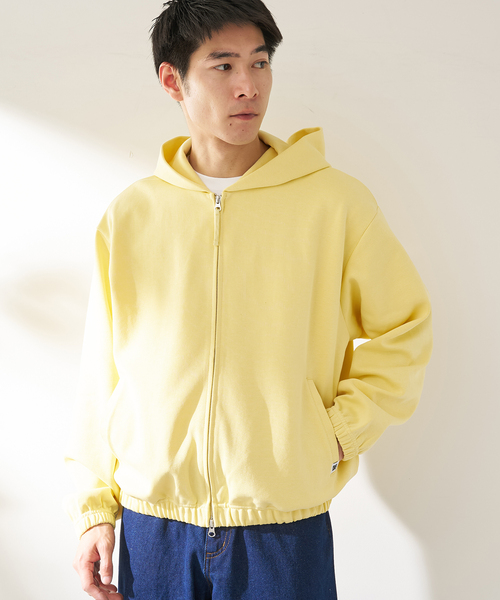 B.C STOCK(ベーセーストック)の「ANTS & ELEPHANTS / アンツアンドエレファンツ Wジャージー ジップパーカー(パーカー・メンズ・グレー/イエロー/オレンジ/ネイビー・LARGE/MEDIUM)」の5枚目の写真