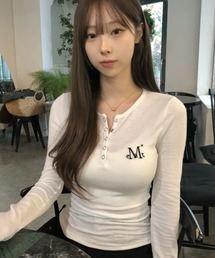 MUCENT | 【日本未発売/WEB限定】MUCENT(ムセント)/スナップボタン スリム フィット ロングスリーブ Tシャツ/NELLO SNAP BUTTON LONG SLEEVE T(Tシャツ/カットソー)