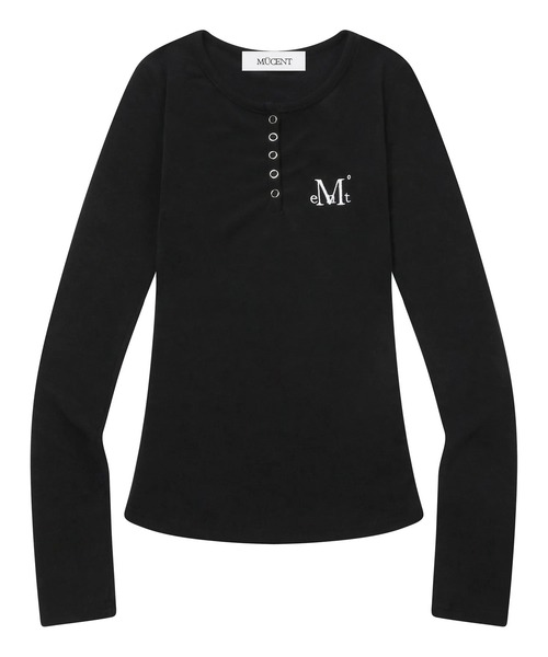 MUCENT（ムセント）の「【日本未発売/WEB限定】MUCENT(ムセント)/スナップボタン スリム フィット ロングスリーブ Tシャツ/NELLO SNAP BUTTON LONG SLEEVE T（Tシャツ/カットソー・レディース・ブラック/チャコールグレー/ホワイト・FREE）」の13枚目の写真