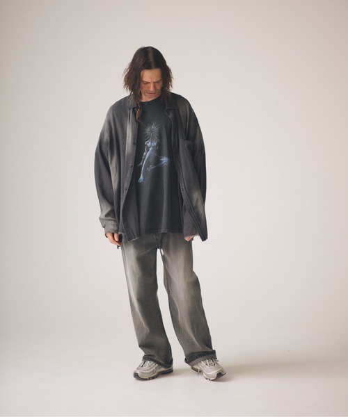 ADAM PATEK(アダムパテック)の「ADAMPATEK/aging sheer denim shirt/エイジングシアーデニムシャツ(シャツ/ブラウス・メンズ・ブラック/ブルー・2/1)」の3枚目の写真