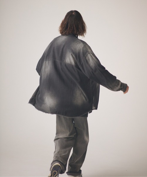 ADAM PATEK(アダムパテック)の「ADAMPATEK/aging sheer denim shirt/エイジングシアーデニムシャツ(シャツ/ブラウス・メンズ・ブラック/ブルー・2/1)」の6枚目の写真