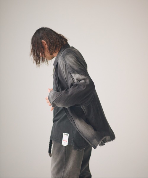 ADAM PATEK(アダムパテック)の「ADAMPATEK/aging sheer denim shirt/エイジングシアーデニムシャツ(シャツ/ブラウス・メンズ・ブラック/ブルー・2/1)」の13枚目の写真