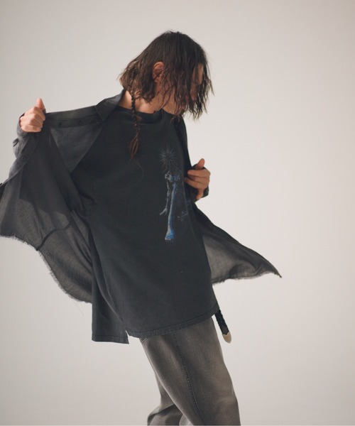 ADAM PATEK(アダムパテック)の「ADAMPATEK/aging sheer denim shirt/エイジングシアーデニムシャツ(シャツ/ブラウス・メンズ・ブラック/ブルー・2/1)」の14枚目の写真