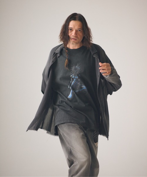 ADAM PATEK(アダムパテック)の「ADAMPATEK/aging sheer denim shirt/エイジングシアーデニムシャツ(シャツ/ブラウス・メンズ・ブラック/ブルー・2/1)」の5枚目の写真