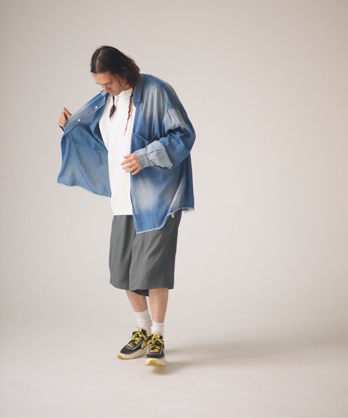 ADAM PATEK(アダムパテック)の「ADAMPATEK/aging sheer denim shirt/エイジングシアーデニムシャツ(シャツ/ブラウス・メンズ・ブラック/ブルー・2/1)」の19枚目の写真
