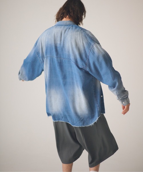 ADAM PATEK(アダムパテック)の「ADAMPATEK/aging sheer denim shirt/エイジングシアーデニムシャツ(シャツ/ブラウス・メンズ・ブラック/ブルー・2/1)」の21枚目の写真