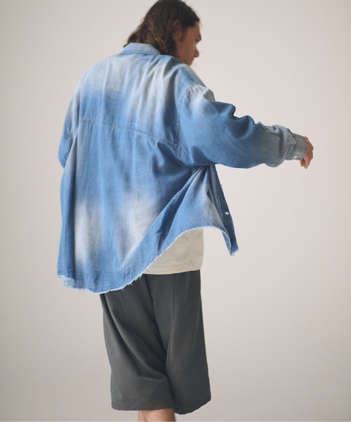 ADAM PATEK(アダムパテック)の「ADAMPATEK/aging sheer denim shirt/エイジングシアーデニムシャツ(シャツ/ブラウス・メンズ・ブラック/ブルー・2/1)」の22枚目の写真