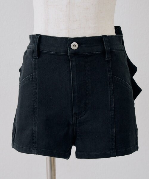continuer de NICE CLAUP（コンティニューデナイスクラップ）の「後リボンデニムショートパンツ（デニムパンツ・レディース・ブルー/ブラック/ケミカルウォッシュ・FREE）」の10枚目の写真