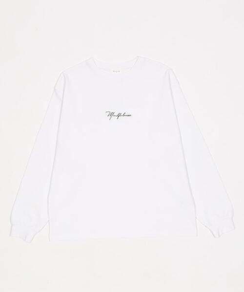 BROWNY(ブラウニー)の「BROWNY/【26年春夏新作】ワンポイントT(LS)(Tシャツ/カットソー・メンズ・ホワイト系その他/ブラック/ホワイト・MEDIUM/LARGE)」の5枚目の写真