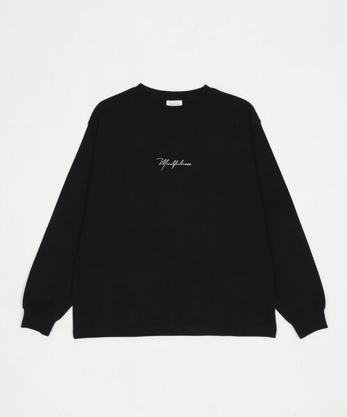 BROWNY(ブラウニー)の「BROWNY/【26年春夏新作】ワンポイントT(LS)(Tシャツ/カットソー・メンズ・ホワイト系その他/ブラック/ホワイト・MEDIUM/LARGE)」の7枚目の写真