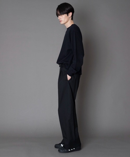 BROWNY(ブラウニー)の「BROWNY/ワンポイントT(LS)(Tシャツ/カットソー・メンズ・ホワイト系その他/ブラック/ホワイト・MEDIUM/LARGE)」の8枚目の写真