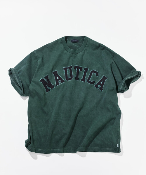 NAUTICA(ノーティカ)の「NAUTICA/ノーティカ ビッグシルエット ピグメントダイ アーチロゴ ショートスリーブ Tシャツ(Tシャツ/カットソー・メンズ・チャコールグレー/ベージュ/ブラウン/ネイビー/グリーン・SMALL/MEDIUM/LARGE/X-LARGE)」の1枚目の写真