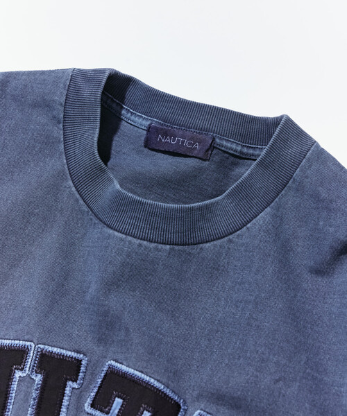 NAUTICA(ノーティカ)の「NAUTICA/ノーティカ ビッグシルエット ピグメントダイ アーチロゴ ショートスリーブ Tシャツ(Tシャツ/カットソー・メンズ・チャコールグレー/ベージュ/ブラウン/ネイビー/グリーン・SMALL/MEDIUM/LARGE/X-LARGE)」の14枚目の写真