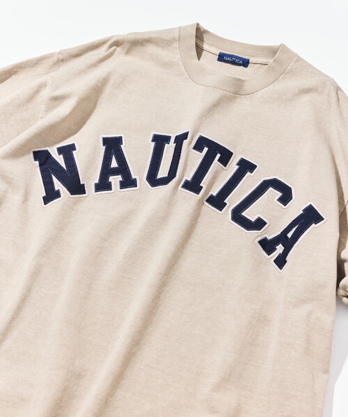 NAUTICA(ノーティカ)の「NAUTICA/ノーティカ ビッグシルエット ピグメントダイ アーチロゴ ショートスリーブ Tシャツ(Tシャツ/カットソー・メンズ・チャコールグレー/ベージュ/ブラウン/ネイビー/グリーン・SMALL/MEDIUM/LARGE/X-LARGE)」の9枚目の写真