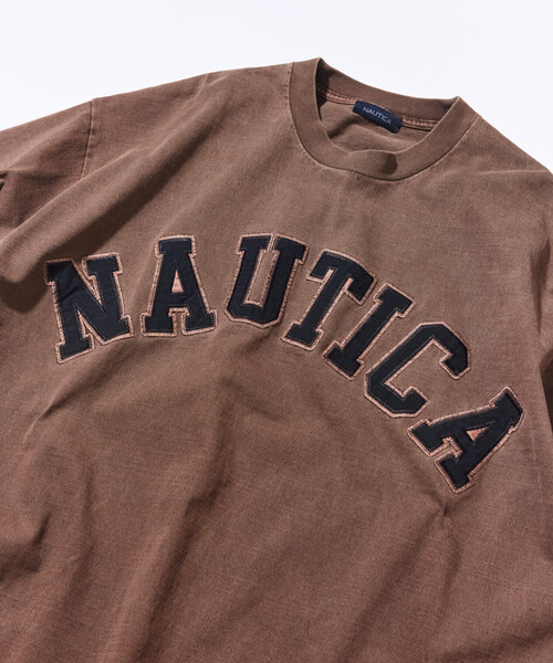 NAUTICA(ノーティカ)の「NAUTICA/ノーティカ ビッグシルエット ピグメントダイ アーチロゴ ショートスリーブ Tシャツ(Tシャツ/カットソー・メンズ・チャコールグレー/ベージュ/ブラウン/ネイビー/グリーン・SMALL/MEDIUM/LARGE/X-LARGE)」の8枚目の写真