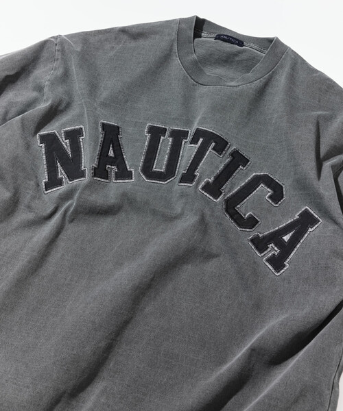 NAUTICA(ノーティカ)の「NAUTICA/ノーティカ ビッグシルエット ピグメントダイ アーチロゴ ショートスリーブ Tシャツ(Tシャツ/カットソー・メンズ・チャコールグレー/ベージュ/ブラウン/ネイビー/グリーン・SMALL/MEDIUM/LARGE/X-LARGE)」の7枚目の写真