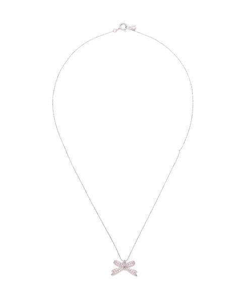 JILL by JILL STUART(ジルバイジルスチュアート)の「Cubic パヴェリボンネックレス(ネックレス・レディース・シルバー/ピンク・FREE)」の20枚目の写真