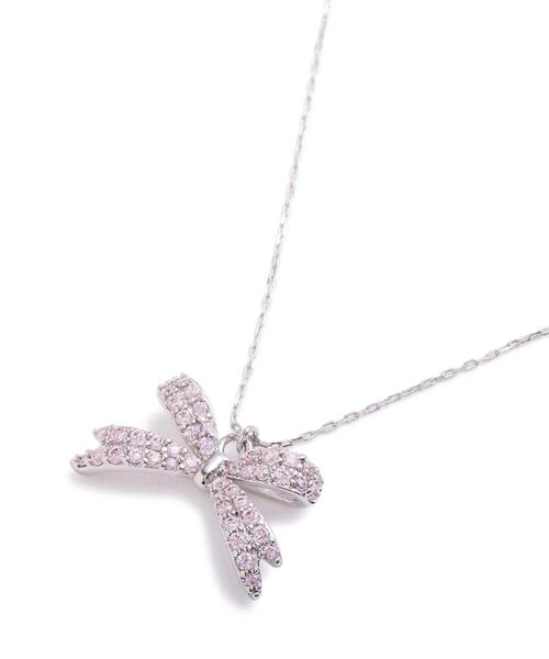 JILL by JILL STUART(ジルバイジルスチュアート)の「Cubic パヴェリボンネックレス(ネックレス・レディース・シルバー/ピンク・FREE)」の21枚目の写真