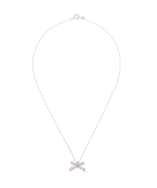 JILL by JILL STUART(ジルバイジルスチュアート)の「Cubic パヴェリボンネックレス(ネックレス・レディース・シルバー/ピンク・FREE)」の10枚目の写真