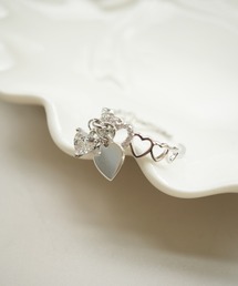 Jelly moo（ジェリームー）の「【 Jelly moo / ジェリームー 】 ハートモチーフ チャーム付き オープンリング（リング）」