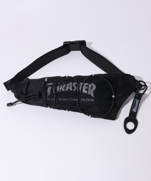 THRASHER(スラッシャー)の「【THRASHER/スラッシャー】2Way ボトルストラップ付き ウエストバッグ スリングバッグ(ボディバッグ/ウエストポーチ・メンズ・ブラック・FREE)」の1枚目の写真