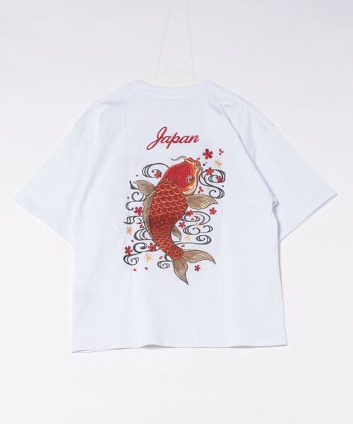 8(eight)(エイト)の「和柄刺繍Tシャツ(鯉)(Tシャツ/カットソー・メンズ・ホワイト/ブラック・X-LARGE/LARGE/MEDIUM)」の4枚目の写真