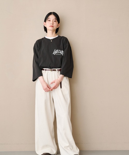 kha:ki（カーキ）の「「KHA:KI / カーキ」7th TEE -LIVE YOUR GROUND-（Tシャツ/カットソー・レディース・ホワイト/ブラック/オフホワイト・1）」の10枚目の写真