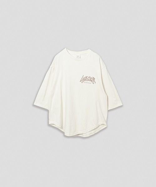 kha:ki（カーキ）の「「KHA:KI / カーキ」7th TEE -LIVE YOUR GROUND-（Tシャツ/カットソー・レディース・ホワイト/ブラック/オフホワイト・1）」の15枚目の写真