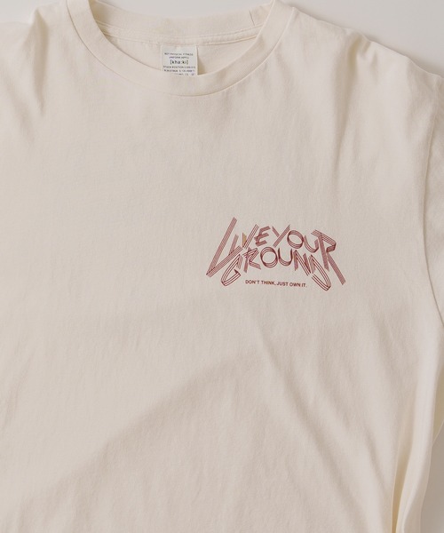 kha:ki（カーキ）の「「KHA:KI / カーキ」7th TEE -LIVE YOUR GROUND-（Tシャツ/カットソー・レディース・ホワイト/ブラック/オフホワイト・1）」の18枚目の写真