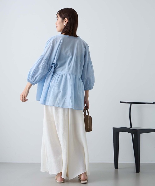 Aunely（オーネリー）の「【Aunely】すぐサラ ひんやり エフォートレス タックスカーチョ＜YOSOOIシリーズ＞（その他パンツ・レディース・ブラウン/オレンジ/ネイビー/チャコールグレー/アイボリー/ブラック・L/M）」の7枚目の写真