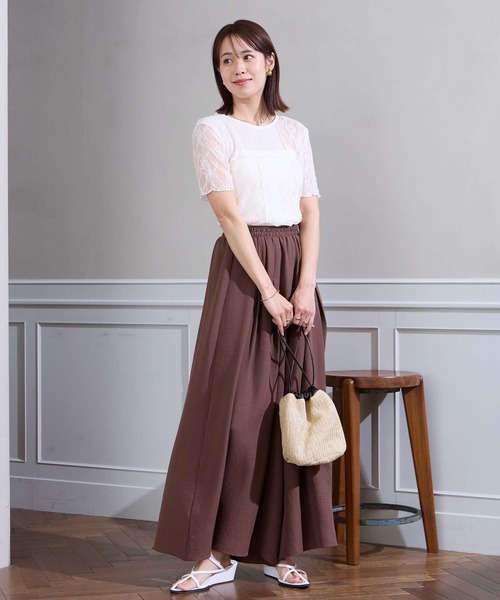 Aunely（オーネリー）の「【Aunely】すぐサラ ひんやり エフォートレス タックスカーチョ＜YOSOOIシリーズ＞（その他パンツ・レディース・ブラウン/オレンジ/ネイビー/チャコールグレー/アイボリー/ブラック・L/M）」の11枚目の写真