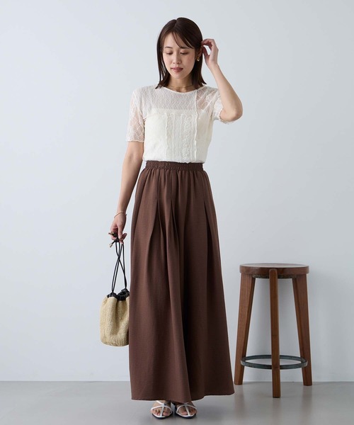 Aunely（オーネリー）の「【Aunely】すぐサラ ひんやり エフォートレス タックスカーチョ＜YOSOOIシリーズ＞（その他パンツ・レディース・ブラウン/オレンジ/ネイビー/チャコールグレー/アイボリー/ブラック・L/M）」の17枚目の写真