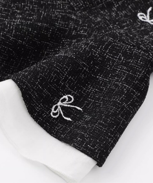 LA POMME petit(ラポミ・プチ)の「Peplum Tweed Mesh Jacket Set Up(セットアップ・レディース・グレー・LARGE/MEDIUM/SMALL)」の5枚目の写真