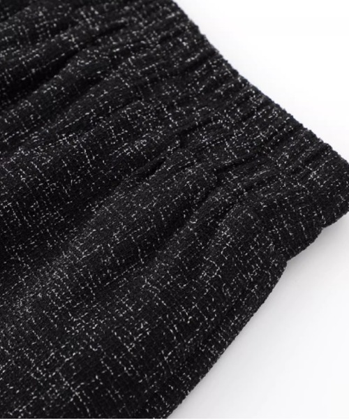 LA POMME petit(ラポミ・プチ)の「Peplum Tweed Mesh Jacket Set Up(セットアップ・レディース・グレー・LARGE/MEDIUM/SMALL)」の7枚目の写真