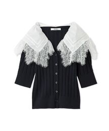 SNIDEL | レースカラーデザインニットカーディガン(カーディガン/ボレロ)