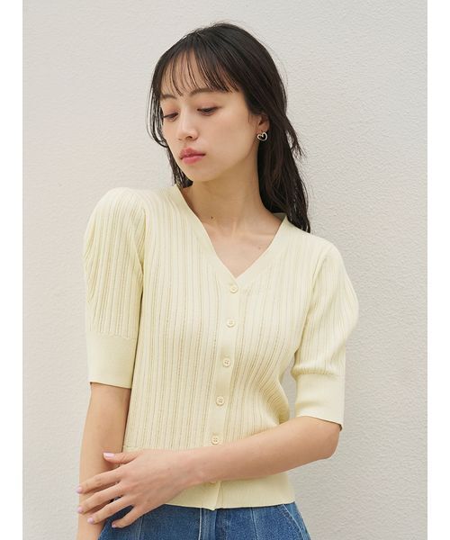 SNIDEL（スナイデル）の「レースカラーデザインニットカーディガン（カーディガン/ボレロ・レディース・ネイビー/イエロー/アイボリー・F）」の10枚目の写真