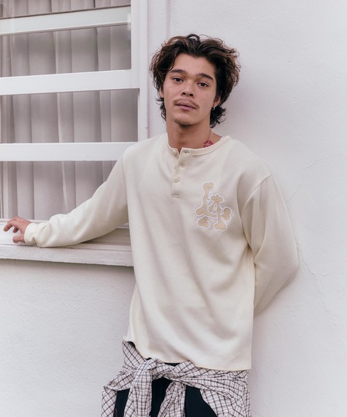 WOKE EDGE(ウォークエッジ)の「WOKE EDGE / ウォークエッジ LA HENLY NECK LONG SLEEVE(Tシャツ/カットソー・メンズ・ブラック/ホワイト系その他・MEDIUM/LARGE)」の5枚目の写真