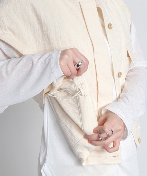 cepo（セポ）の「〈セットアップ対応可能〉ジャガードワークベスト（ベスト・レディース・ブラック/オフホワイト・M）」の3枚目の写真