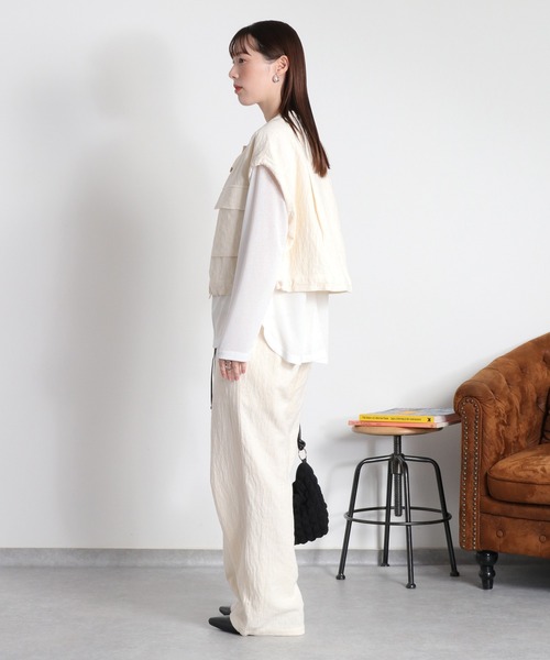 cepo（セポ）の「〈セットアップ対応可能〉ジャガードワークベスト（ベスト・レディース・ブラック/オフホワイト・M）」の7枚目の写真