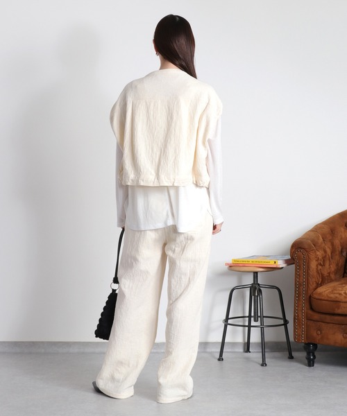 cepo（セポ）の「〈セットアップ対応可能〉ジャガードワークベスト（ベスト・レディース・ブラック/オフホワイト・M）」の6枚目の写真