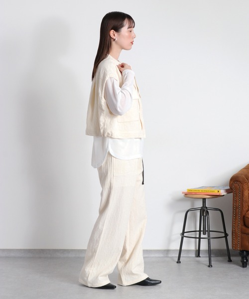 cepo（セポ）の「〈セットアップ対応可能〉ジャガードワークベスト（ベスト・レディース・ブラック/オフホワイト・M）」の5枚目の写真